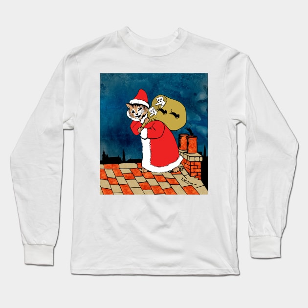 Santa Paws Rooftop Long Sleeve T-Shirt by KarwilbeDesigns